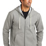 Volunteer Knitwear Mens USA Made Chore Fleece Full Zip Hooded Sweatshirt Hoodie w/ Pockets - Heather Grey