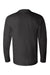 Bayside BA6100 Mens USA Made Long Sleeve Crewneck T-Shirt Black Flat Back