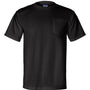 Bayside Mens Union Made Short Sleeve Crewneck T-Shirt w/ Pocket - Black - New