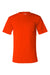 Bayside 1725 Mens USA Made Short Sleeve Crewneck T-Shirt w/ Pocket Safety Orange Flat Front