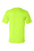 Bayside 1725 Mens USA Made Short Sleeve Crewneck T-Shirt w/ Pocket Safety Green Flat Back