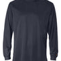 Badger Mens B-Core Moisture Wicking Long Sleeve Crewneck T-Shirt - Navy Blue