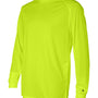 Badger Mens B-Core Moisture Wicking Long Sleeve Crewneck T-Shirt - Safety Yellow