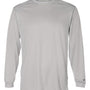 Badger Mens B-Core Moisture Wicking Long Sleeve Crewneck T-Shirt - Silver Grey