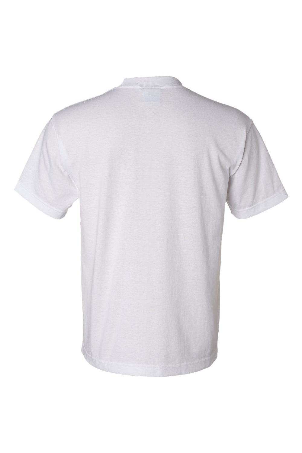 Bayside 1701 Mens USA Made Short Sleeve Crewneck T-Shirt White Flat Back