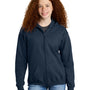 Gildan Youth Heavy Blend Full Zip Hooded Sweatshirt Hoodie w/ Pockets - Navy Blue