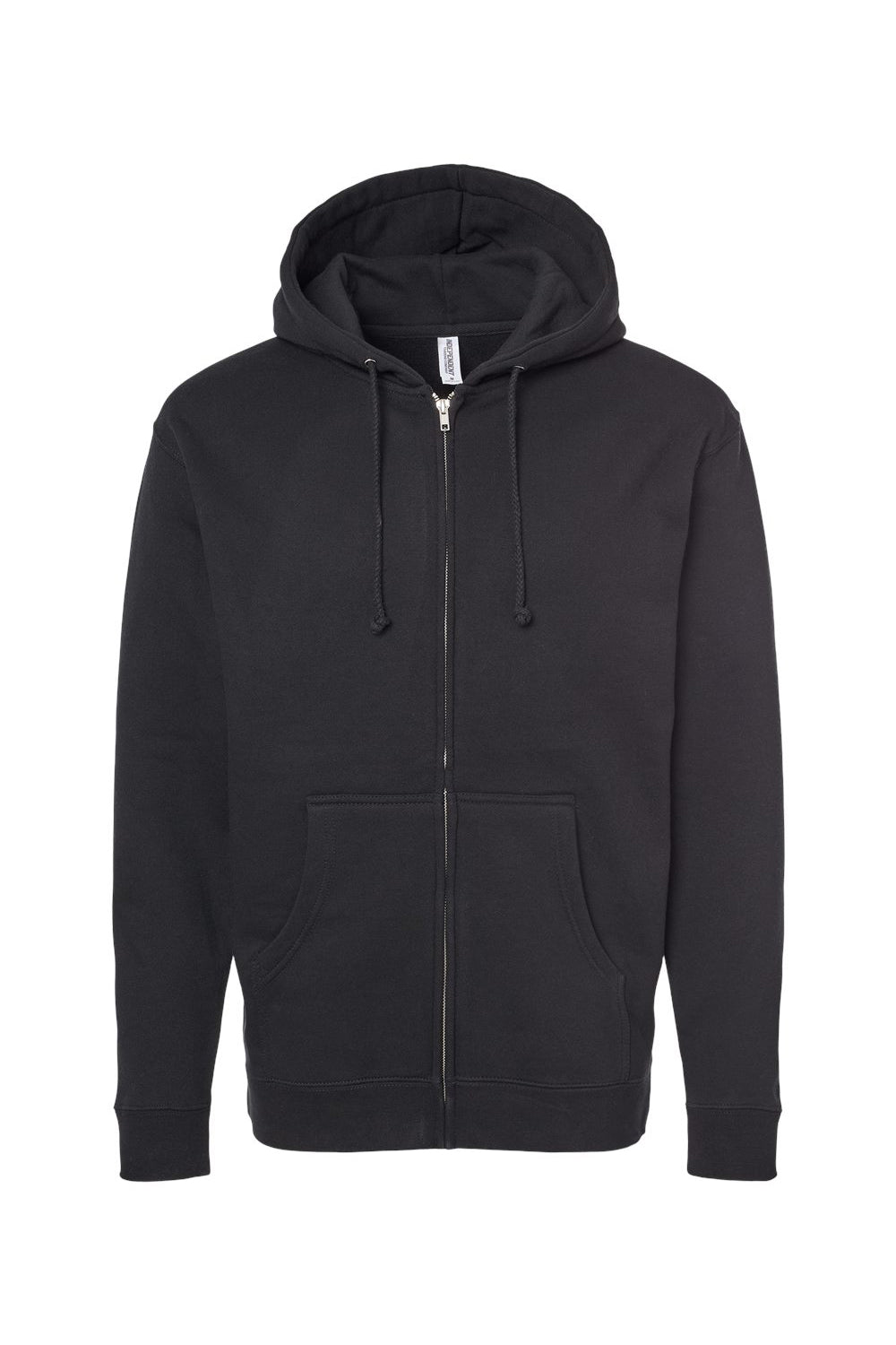Independent Trading Co. IND4000Z Mens Full Zip Hooded Sweatshirt Hoodie Black Flat Front