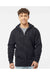 Independent Trading Co. IND4000Z Mens Full Zip Hooded Sweatshirt Hoodie Black Model Front