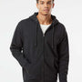 Independent Trading Co. Mens Full Zip Hooded Sweatshirt Hoodie - Heather Charcoal Grey - NEW