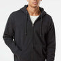 Independent Trading Company Mens Full Zip Hooded Sweatshirt Hoodie w/ Pockets - Heather Charcoal Grey