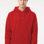 Independent Trading Company Mens Hooded Sweatshirt Hoodie w/ Pouch Pocket - Red