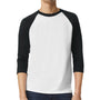 American Apparel Mens CVC Raglan 3/4 Sleeve Crewneck T-Shirt - White/Black