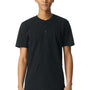 American Apparel Mens CVC Short Sleeve Henley T-Shirt - Black - NEW