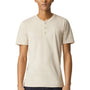 American Apparel Mens CVC Short Sleeve Henley T-Shirt - Heather Bone