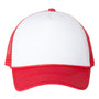 Valucap Hats Mens Foam Mesh Back Snapback Trucker Hat - White/Red