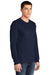 American Apparel 2007 Mens Fine Jersey Long Sleeve Crewneck T-Shirt Navy Blue Model 3Q