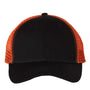 Sportsman Mens Bio-Washed Adjustable Trucker Hat - Black/Orange - NEW