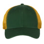 Sportsman Mens Bio-Washed Adjustable Trucker Hat - Dark Green/Gold - NEW