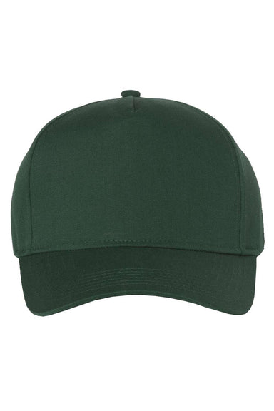 Valucap 8869 Mens 5 Panel Twill Hat Forest Green Flat Front