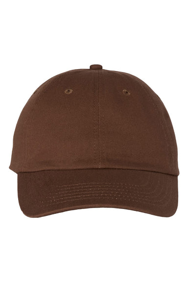 Valucap VC300A Mens Adult Bio-Washed Classic Dad Hat Brown Flat Front