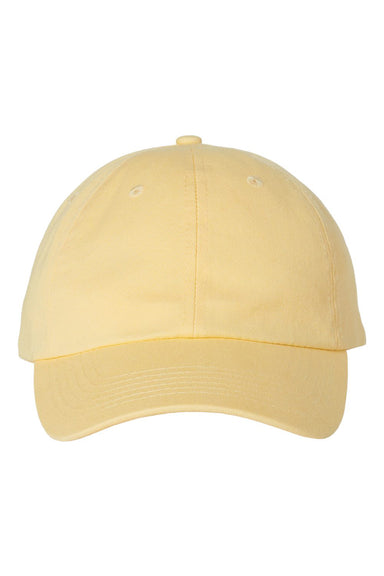 Valucap VC300A Mens Adult Bio-Washed Classic Dad Hat Butter Yellow Flat Front