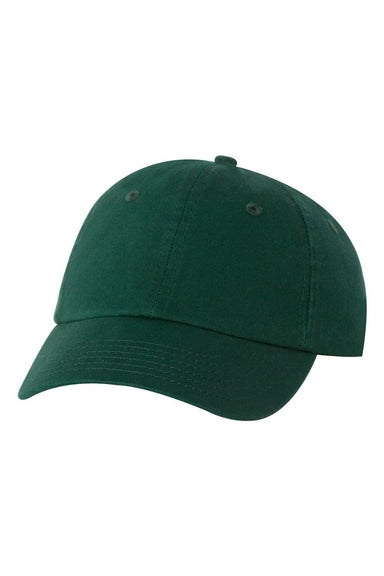 Valucap VC300A Mens Adult Bio-Washed Classic Dad Hat Forest Green Flat Front