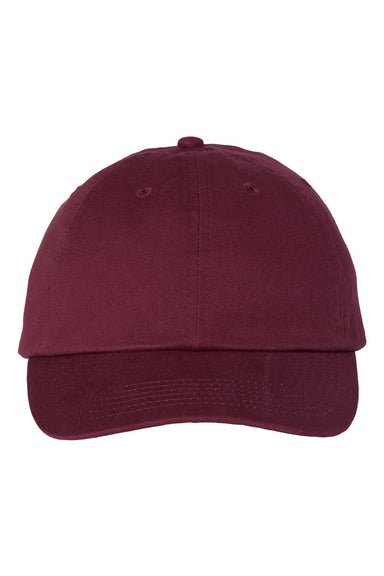 Valucap VC300A Mens Adult Bio-Washed Classic Dad Hat Maroon Flat Front