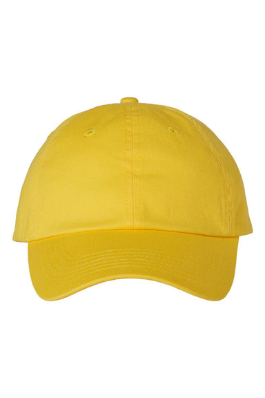 Valucap VC300A Mens Adult Bio-Washed Classic Dad Hat Yellow Flat Front