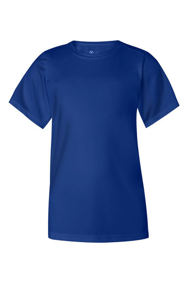 Badger 2120 Youth B-Core Moisture Wicking Short Sleeve Crewneck T-Shirt Royal Blue Flat Front
