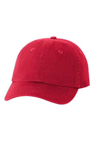 Valucap VC300Y Mens Small Fit Bio-Washed Dad Hat Red Flat Front