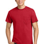 Gildan Mens Ultra Short Sleeve Crewneck T-Shirt w/ Pocket - Red - NEW