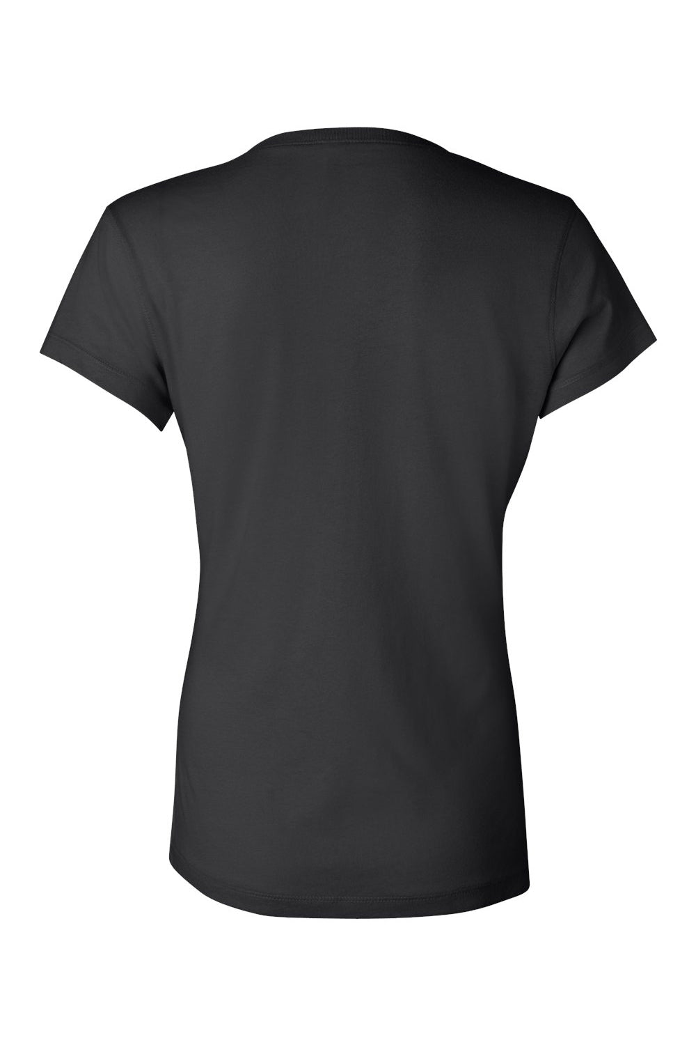 Bella + Canvas B6005/6005 Womens Jersey Short Sleeve V-Neck T-Shirt Black Flat Back