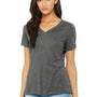 Bella + Canvas Womens Short Sleeve V-Neck T-Shirt - Grey