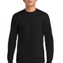 Gildan Mens Ultra Long Sleeve Crewneck T-Shirt w/ Pocket - Black