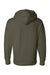 Independent Trading Co. IND4000 Mens Hooded Sweatshirt Hoodie Army Green Flat Back
