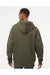 Independent Trading Co. IND4000 Mens Hooded Sweatshirt Hoodie Army Green Model Back