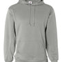 Badger Mens Performance Moisture Wicking Fleece Hooded Sweatshirt Hoodie w/ Pouch Pocket - Silver Grey