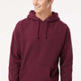 Independent Trading Company Mens Hooded Sweatshirt Hoodie w/ Pouch Pocket - Maroon