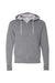 Independent Trading Co. AFX90UNZ Mens Full Zip Hooded Sweatshirt Hoodie Heather Gunmetal Grey Flat Front
