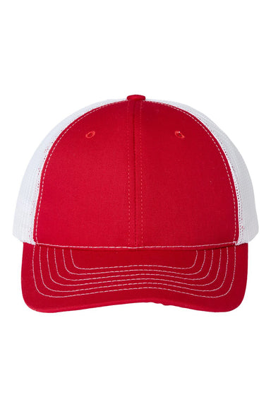 Classic Caps USA100 Mens USA Made Trucker Hat Red/White Flat Front