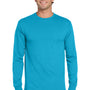 Jerzees Mens Dri-Power Moisture Wicking Long Sleeve Crewneck T-Shirt - California Blue