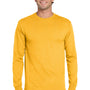 Jerzees Mens Dri-Power Moisture Wicking Long Sleeve Crewneck T-Shirt - Gold