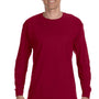 Jerzees Mens Dri-Power Moisture Wicking Long Sleeve Crewneck T-Shirt - Cardinal Red - Closeout