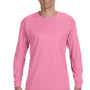 Jerzees Mens Dri-Power Moisture Wicking Long Sleeve Crewneck T-Shirt - Azalea Pink - Closeout