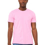 Bella + Canvas Mens Heather CVC Short Sleeve Crewneck T-Shirt - Heather Bubbble Gum Pink
