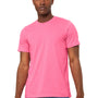 Bella + Canvas Mens Heather CVC Short Sleeve Crewneck T-Shirt - Heather Charity Pink