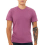 Bella + Canvas Mens Heather CVC Short Sleeve Crewneck T-Shirt - Heather Magenta