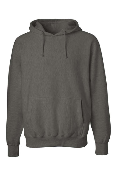 Weatherproof 7700 Mens Cross Weave Hooded Sweatshirt Hoodie Charcoal Grey Flat Front