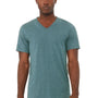 Bella + Canvas Mens CVC Short Sleeve V-Neck T-Shirt - Heather Deep Teal