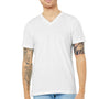 Bella + Canvas Mens CVC Short Sleeve V-Neck T-Shirt - Solid White